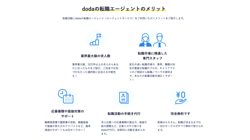 doda エージェントサービス メリット