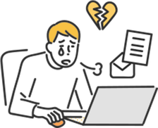 求人だけが届いて困る人のイラスト