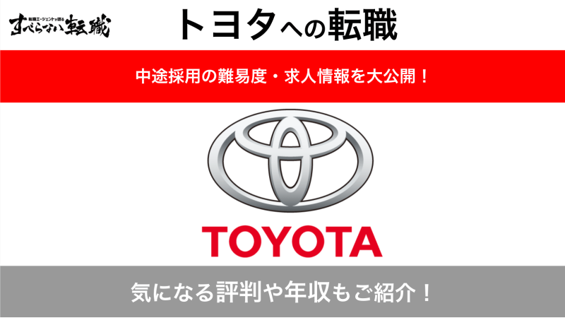 トヨタ自動車に転職する方法を解説 中途採用の難易度 ポイントが分かる すべらない転職