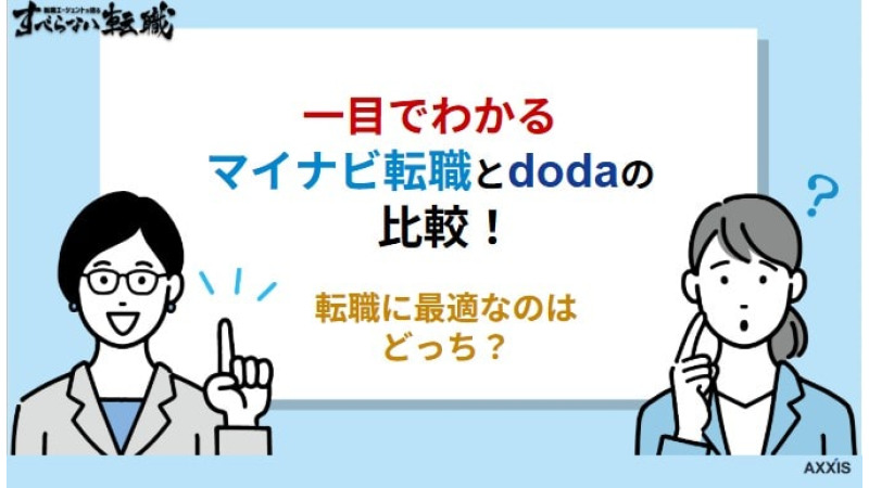 【一目でわかる】マイナビ転職とdodaの比較！転職に最適なのはどっち？