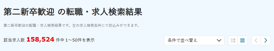 dodaの第二新卒歓迎求人数
