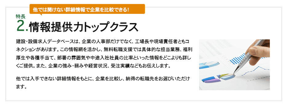 建設・設備求人データベースが専門性が高く的確なアドバイスをできる理由