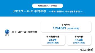 JFEスチールは平均年収1264万円|職種別・学歴別に年収を徹底解説!