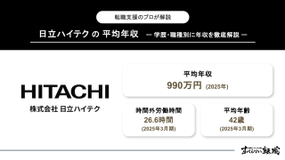 日立ハイテクは平均年収990万円｜職種別・年代別に年収を徹底解説！	