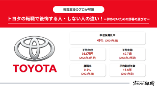 トヨタの転職で後悔する人・しない人の違い！辞めないための部署の選び方