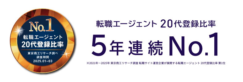 Re就活エージェントのキャリアアドバイザーのサポートが手厚い根拠：20代向けサービス5年連続No.1