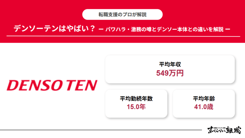 デンソーテンはやばい？パワハラ・激務の噂とデンソー本体との違いを解説