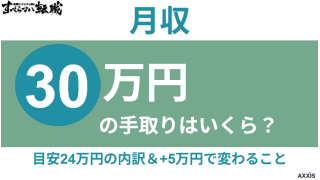 月収30万の手取りはいくら？目安24万円の内訳と＋5万円で変わること