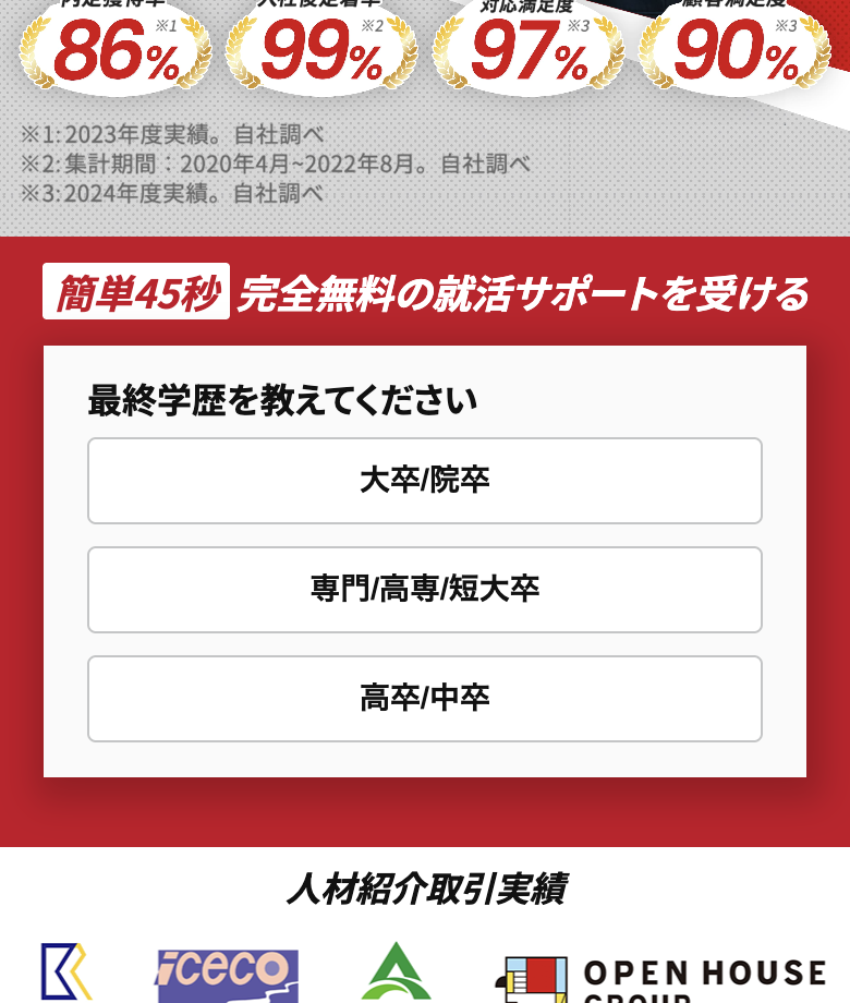 スポーツフォースタレント(旧 アスリートエージェント) 会員登録画面