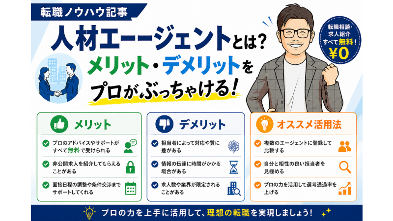 人材エージェントとは?メリット・デメリットをプロがぶっちゃける!