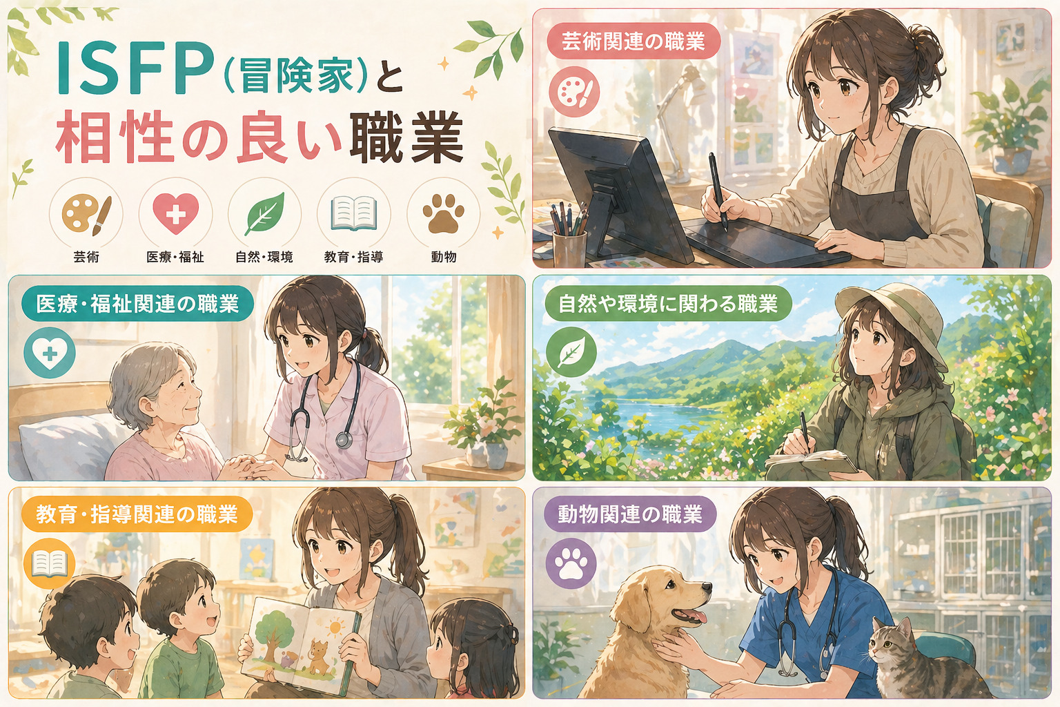 ISFP(冒険家)と相性の良い職業