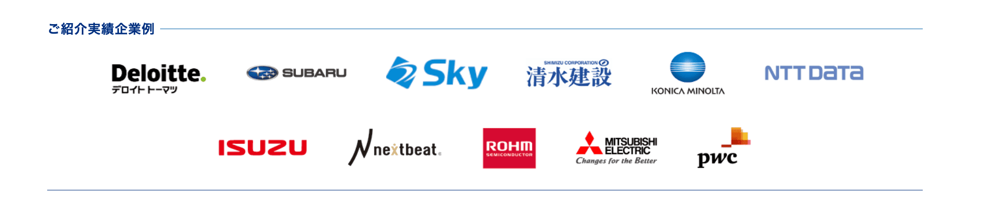 マイナビ転職エージェントの紹介企業例